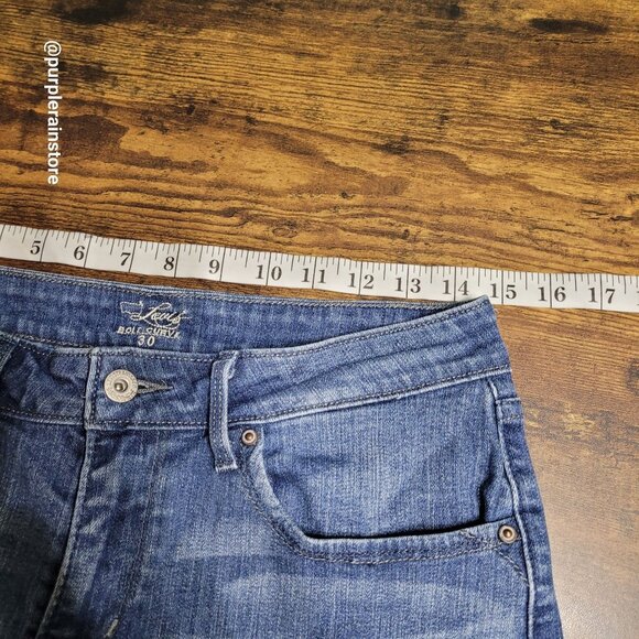 Vtg Levi's Jeans 10 Bold Curve Capri Mid Rise Medium Light Wash Stretch Denim - Picture 6 of 12